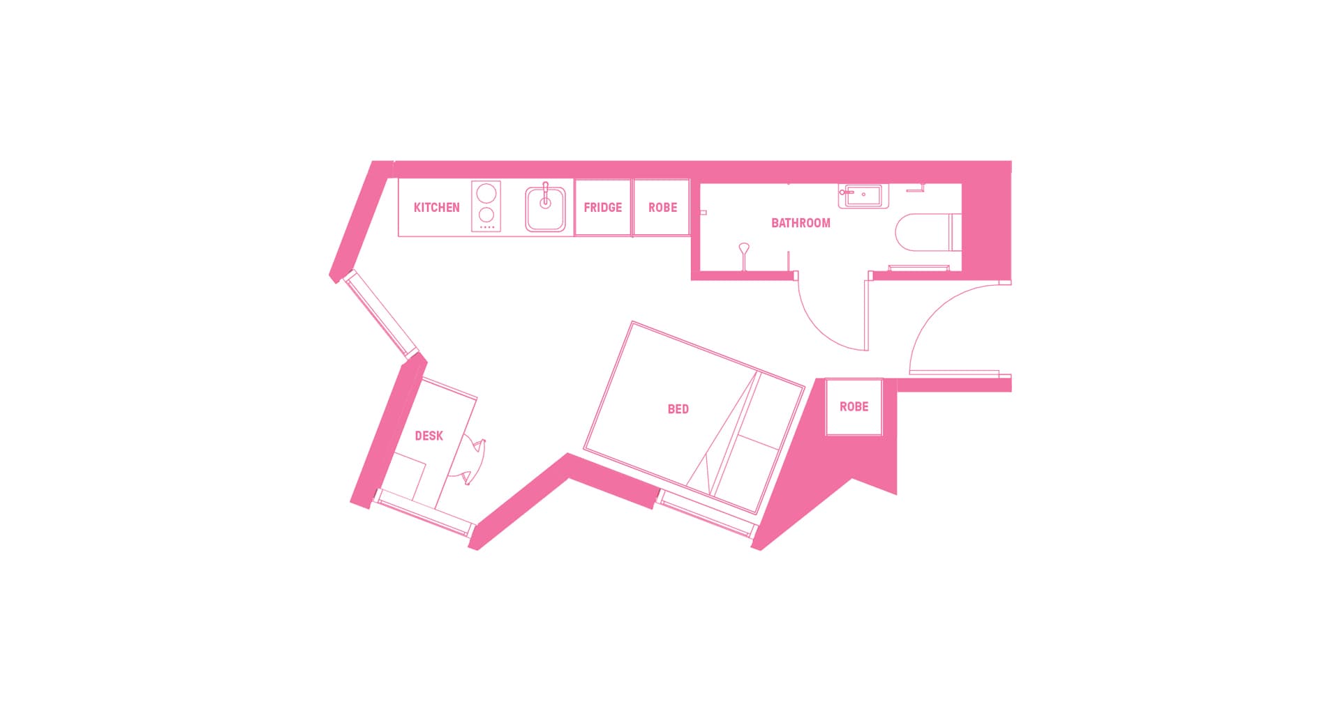 King single bed apartment