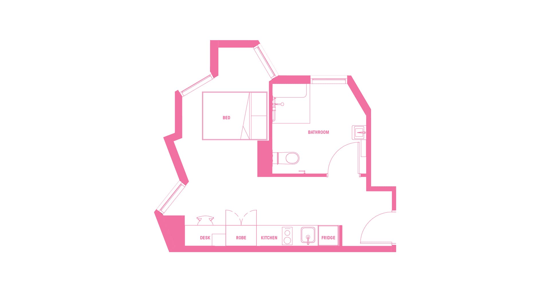 King single bed apartment